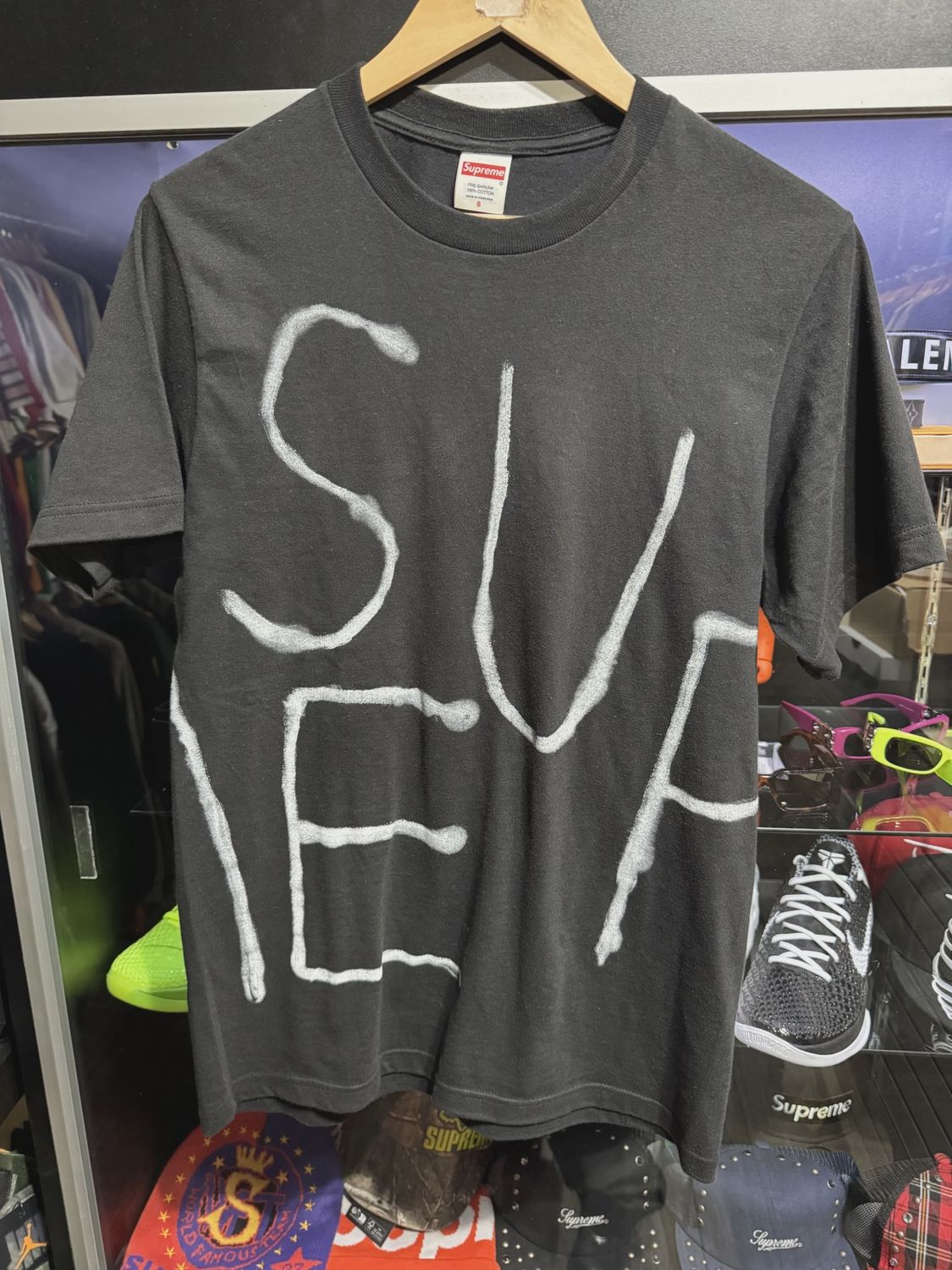 Supreme Painted Tee (SS25) Black • Pre-Owned [4281]