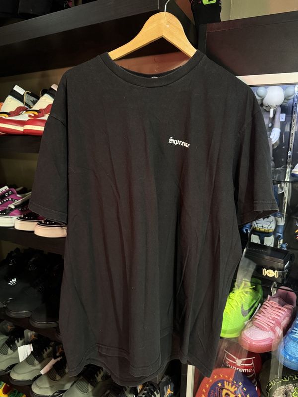 Supreme black tee Sz Pre-Owned