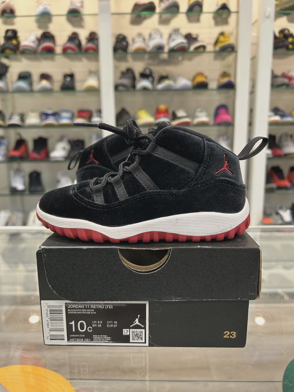 Air Jordan 11 Retro Black Red Velvet (Toddler) • Pre-Owned [4947]