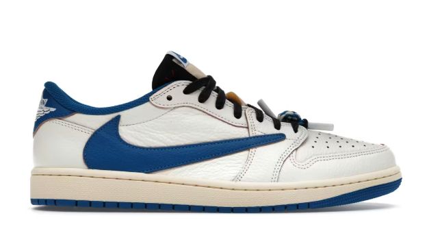 Jordan 1 Retro Low OG SP Fragment x Travis Scott Sail Military Blue, Clothing Size: US M 8.5, Product Condition: Brand New