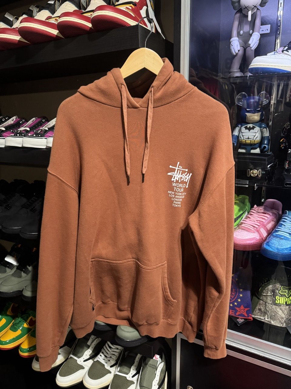 Stussy brown hoodie sz Large Pre-Owned