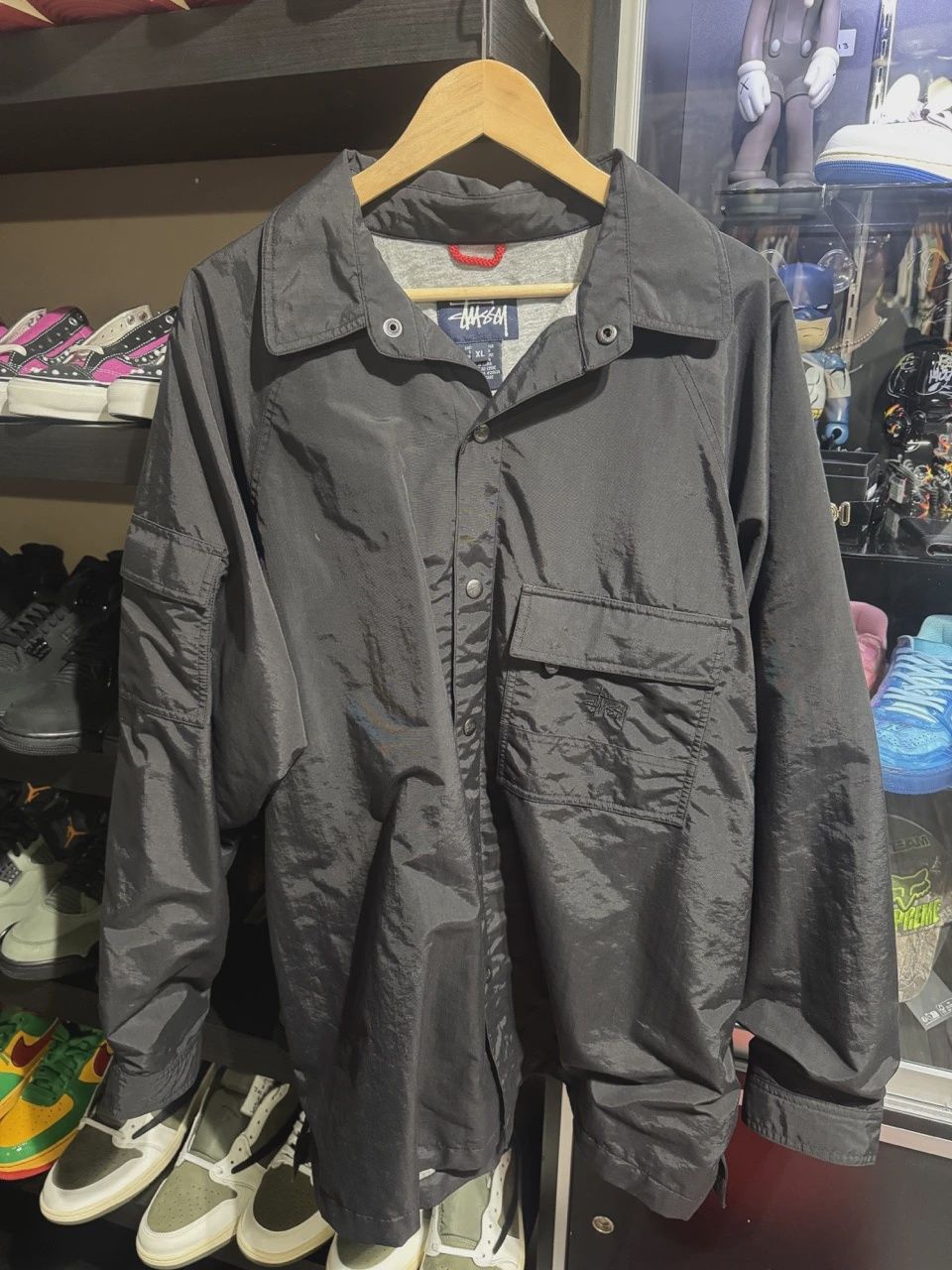 Stussy Black Snap On Jacket XL • Pre-Owned [8393]