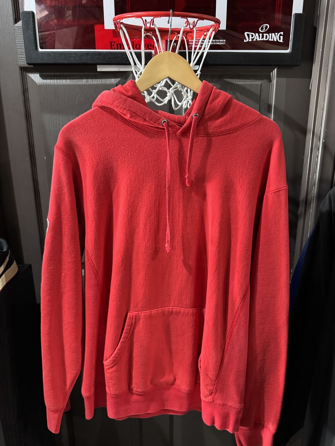 Supreme Sleeve Embroidered Logo Hoodie Red / L - Pre Owned [2245], Clothing Size: L, Product Condition: Pre-Owned