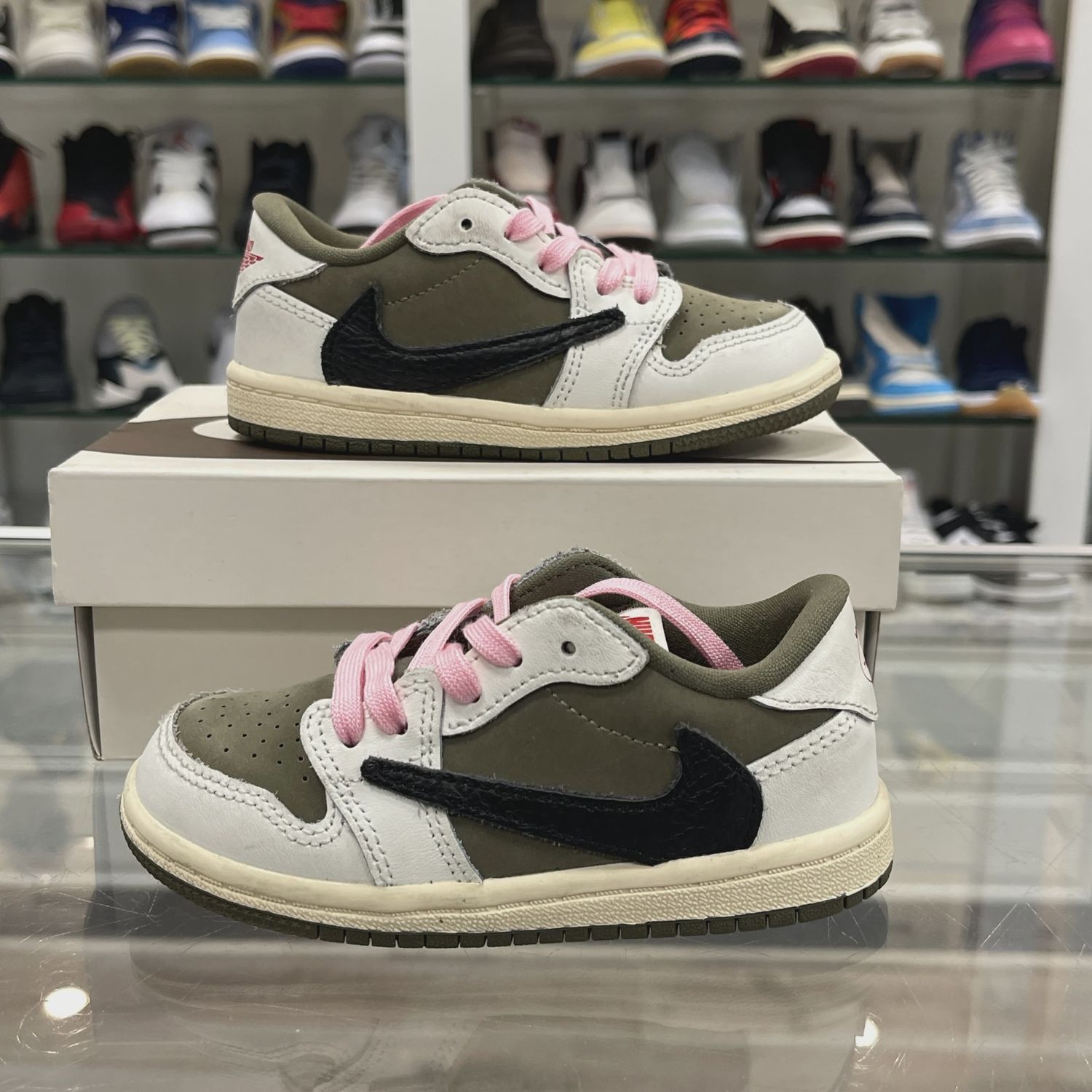 Air Jordan 1 Retro Low Original SP Travis Scott Medium Olive (Toddler) • Pre-Owned [9144]
