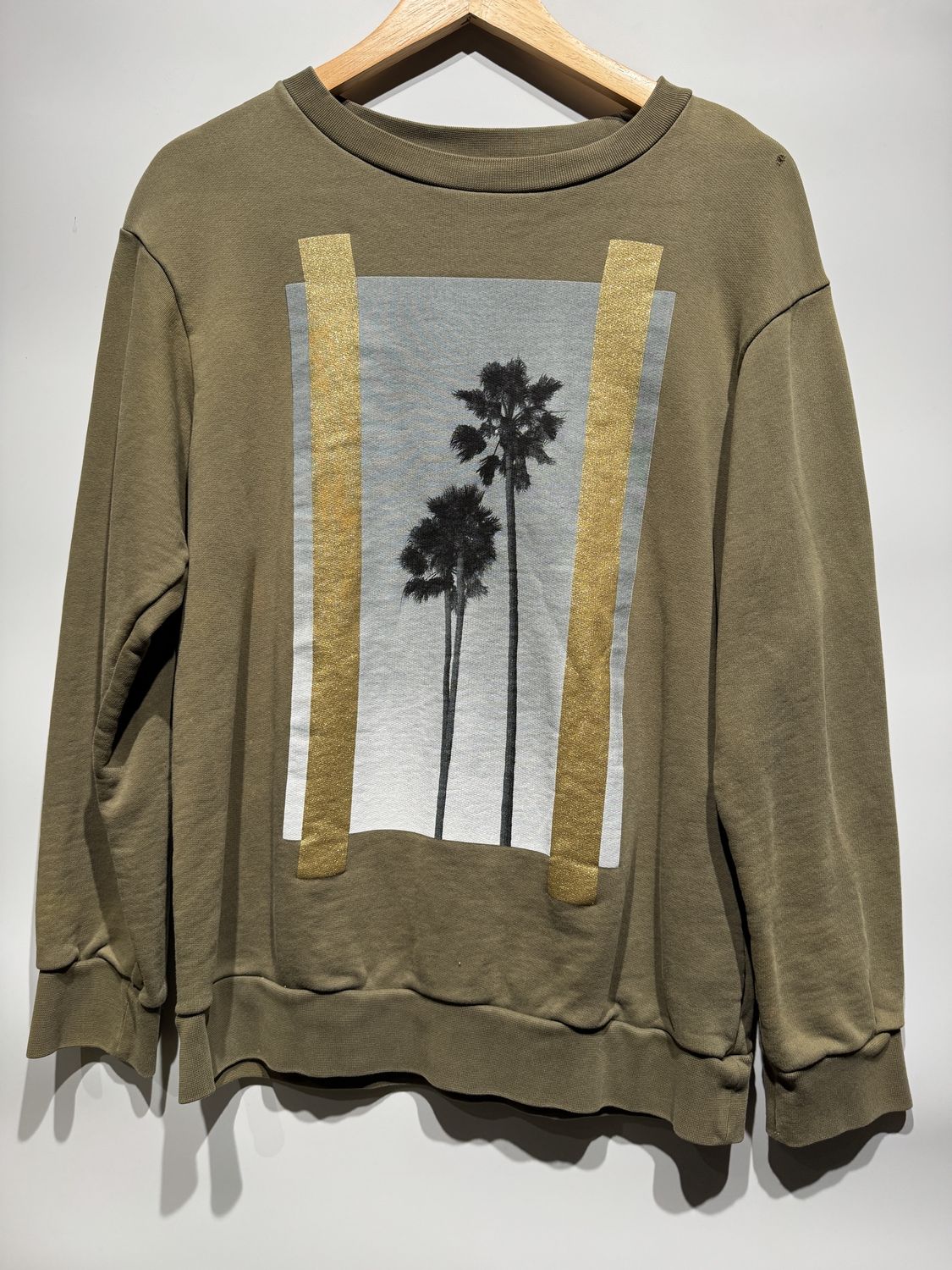 Palm Angels Brown Crewneck Palm Photo / L - Pre Owned [7753], Clothing Size: L, Product Condition: Pre-Owned