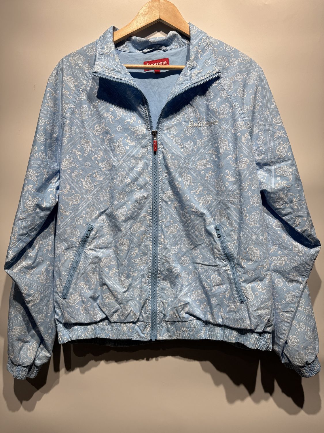 Supreme Bandana Track Jacket Light Blue / L - Pre Owned [6653], Clothing Size: L, Product Condition: Pre-Owned