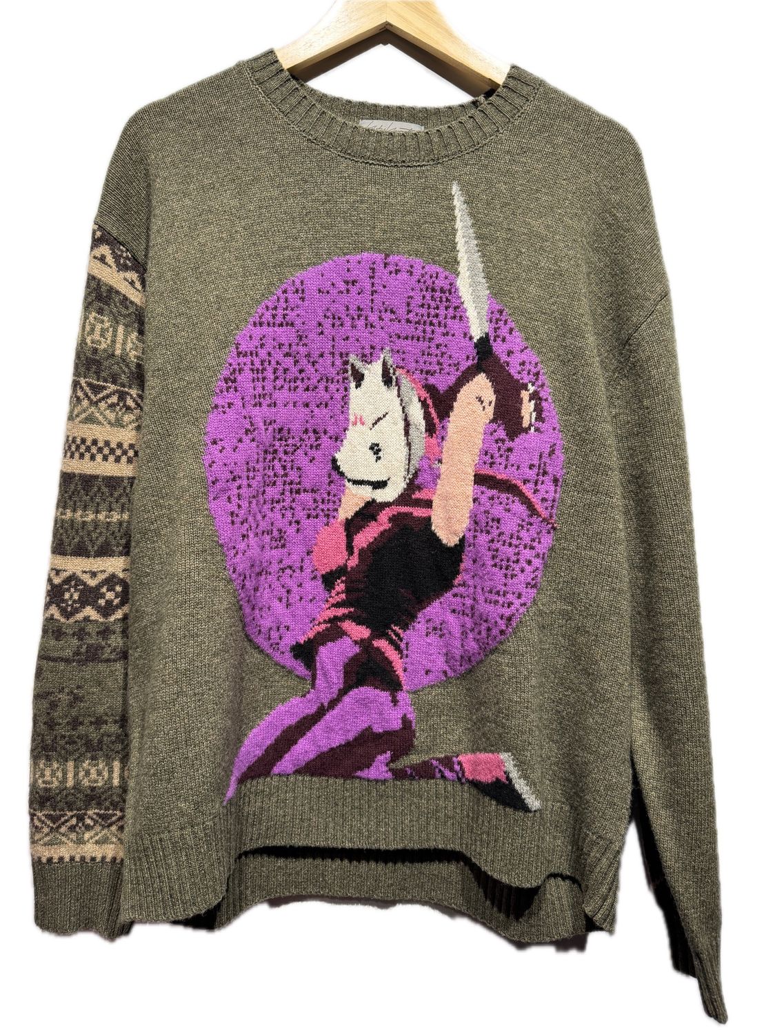 Supreme Yohji Yamamoto TEKKEN Sweater Olive / L - Pre Owned [9514], Clothing Size: L, Product Condition: Pre-Owned