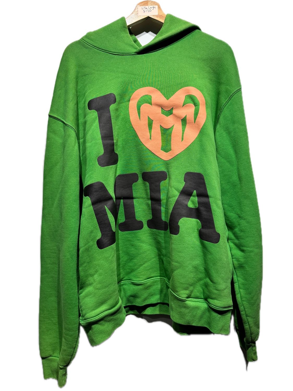 Mood Swings Green MIA Hoodie / L - Pre Owned [4452], Clothing Size: L, Product Condition: Pre-Owned