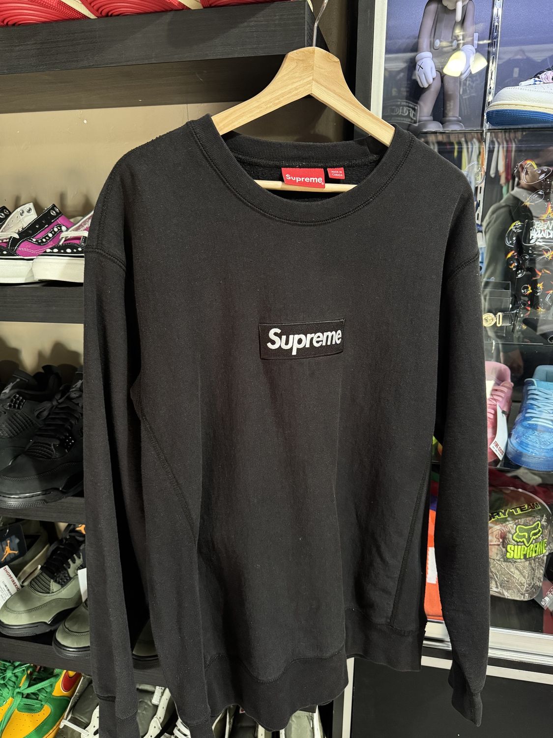 Supreme Box Logo Black Crewneck / XL - Pre Owned [3883], Clothing Size: XL, Product Condition: Pre-Owned