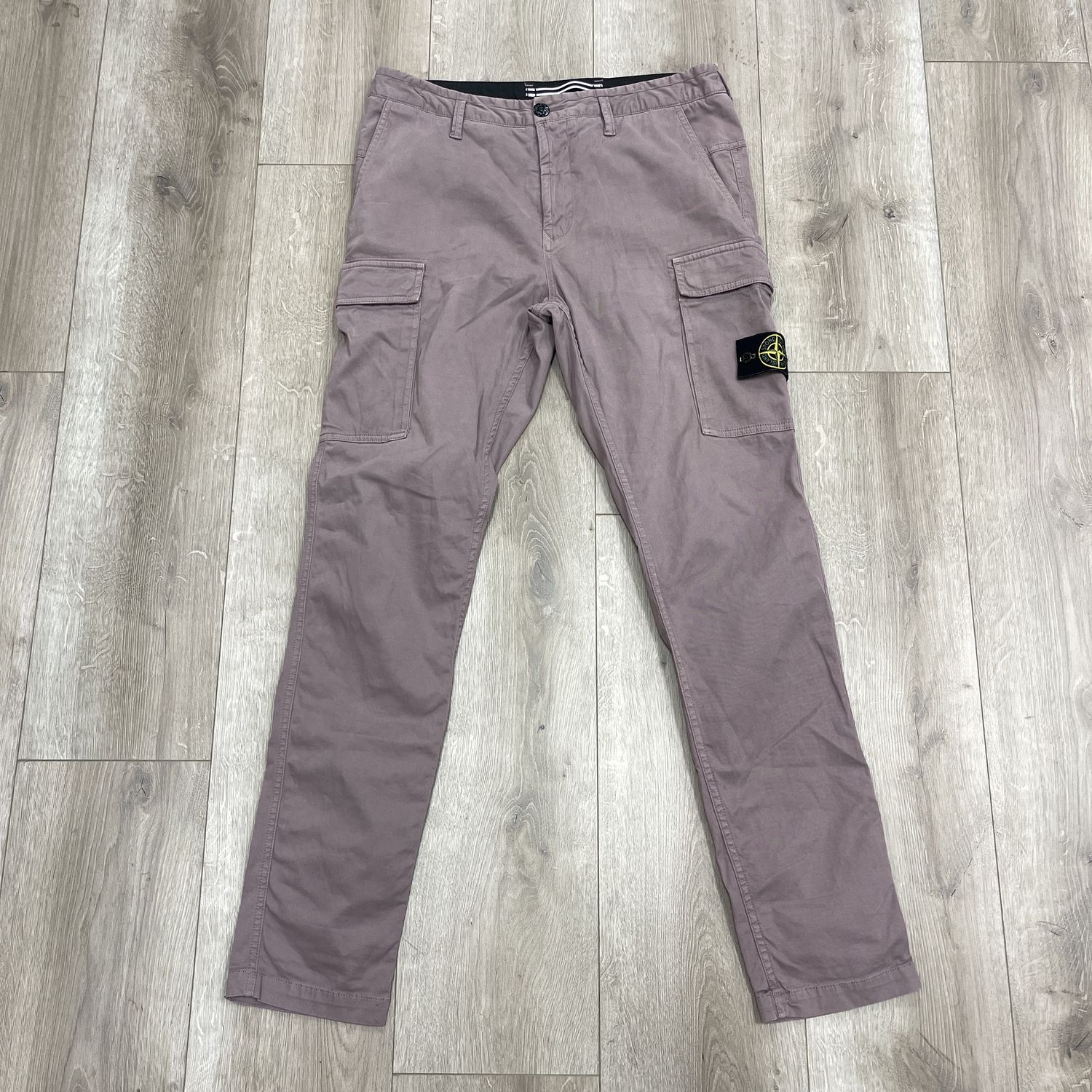 Stone Island Stretch-Cotton Skinny Cargo Purple - Pre-Owned, Clothing Size: 32, Product Condition: Pre-Owned