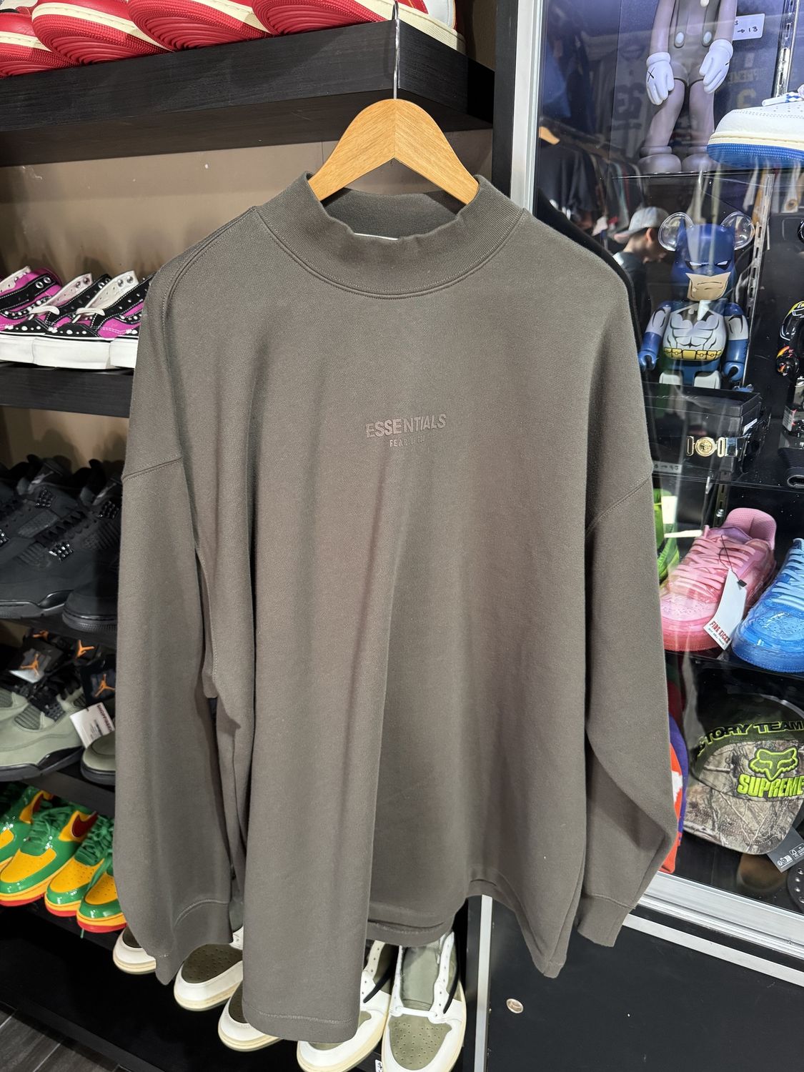 Fear of God Essentials Pull Over Mockneck Green Moss / XL - Brand New [2139]