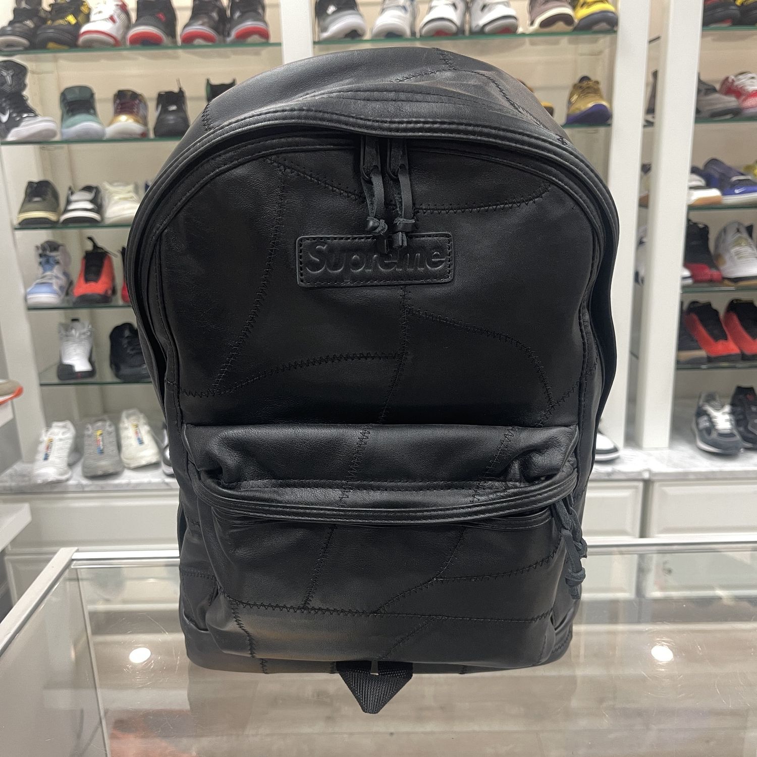 Supreme Patchwork Leather Backpack Black - Pre-Owned, Product Condition: Pre-Owned
