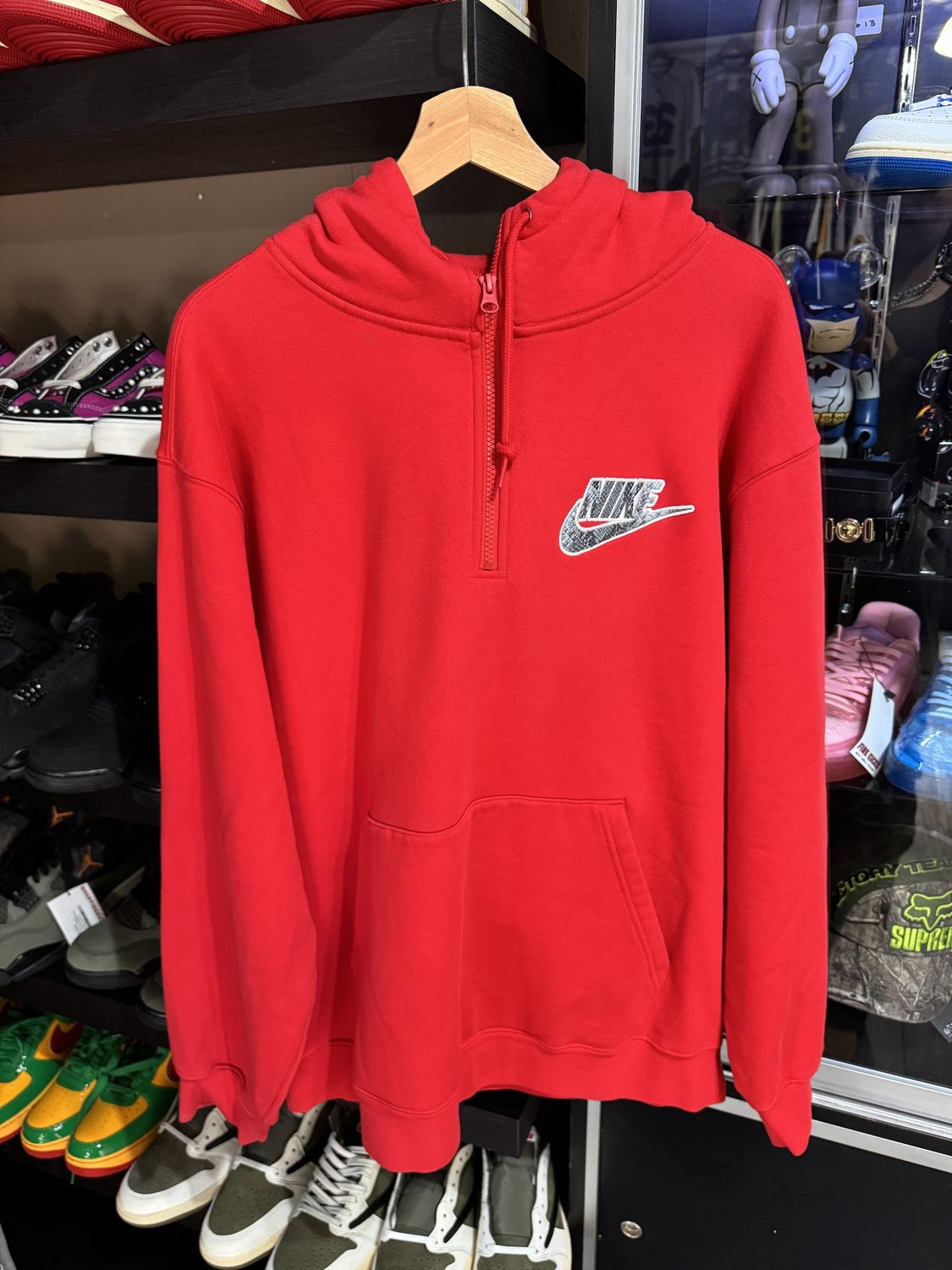 Supreme x Nike Half Zip Hooded Sweatshirt Red / XL - Brand New [5903], Clothing Size: XL, Product Condition: Brand New
