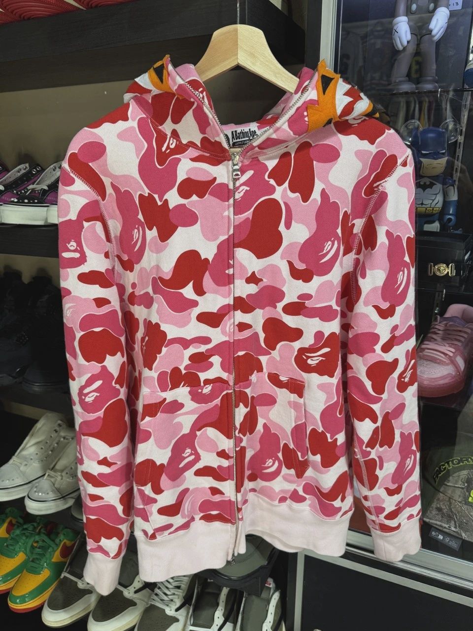 BAPE ABC Camo Tiger Full Zip Hoodie Pink • Pre-Owned [6837]
