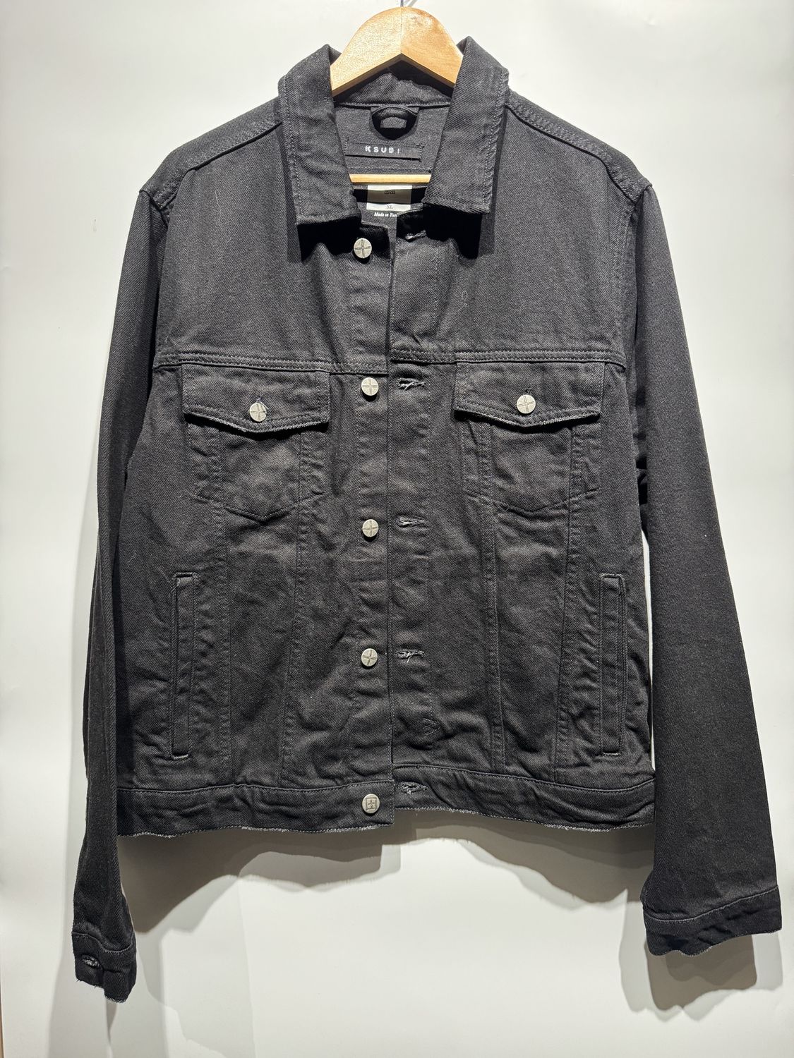 KSUBI Black Denim Jacket / XL - Pre Owned [3004], Clothing Size: XL, Product Condition: Pre-Owned