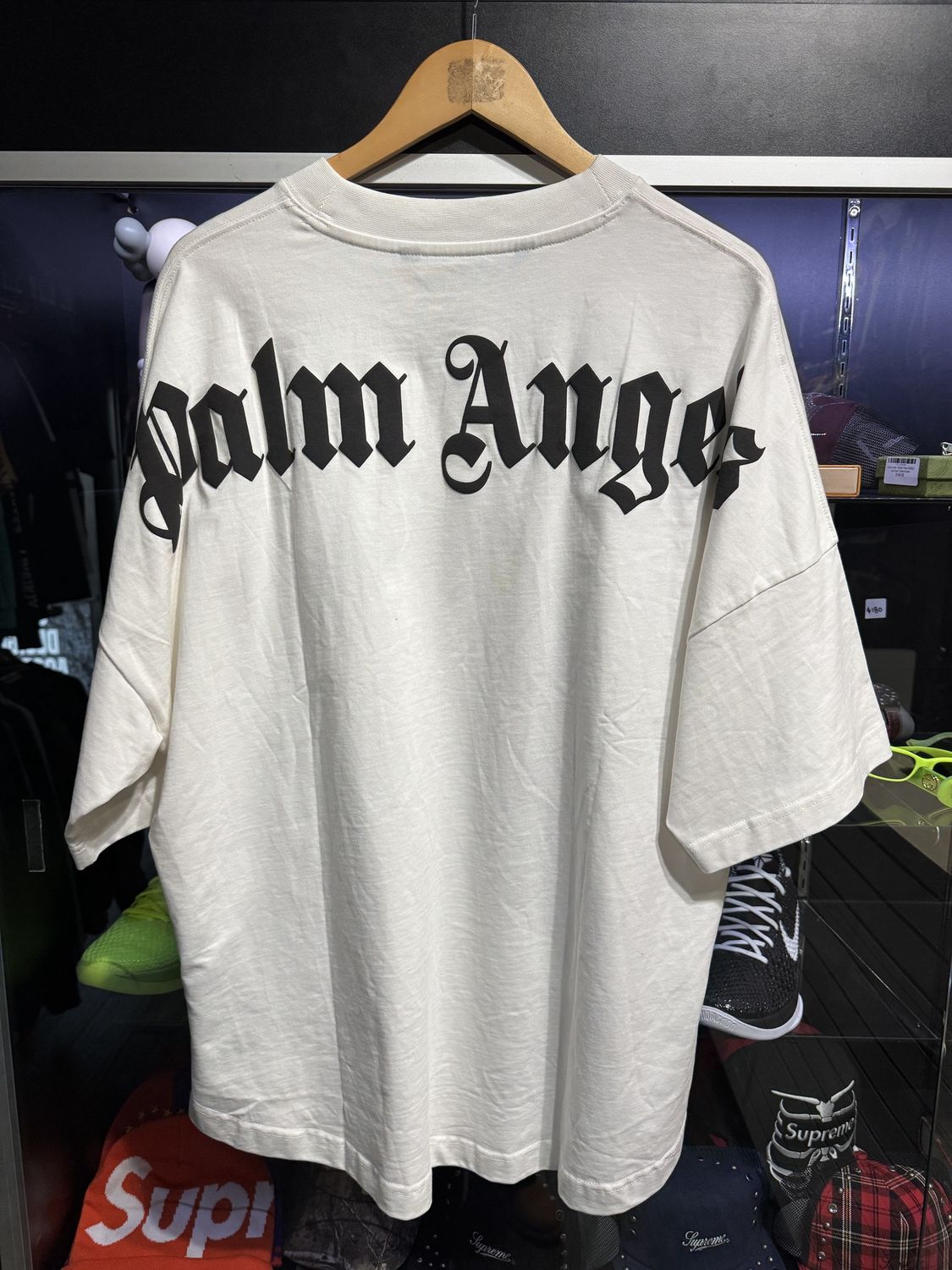 Palm Angels Classic Logo Over S/S T-shirt White/Black / XXL - Pre Owned [7916], Clothing Size: XXL, Product Condition: Pre-Owned