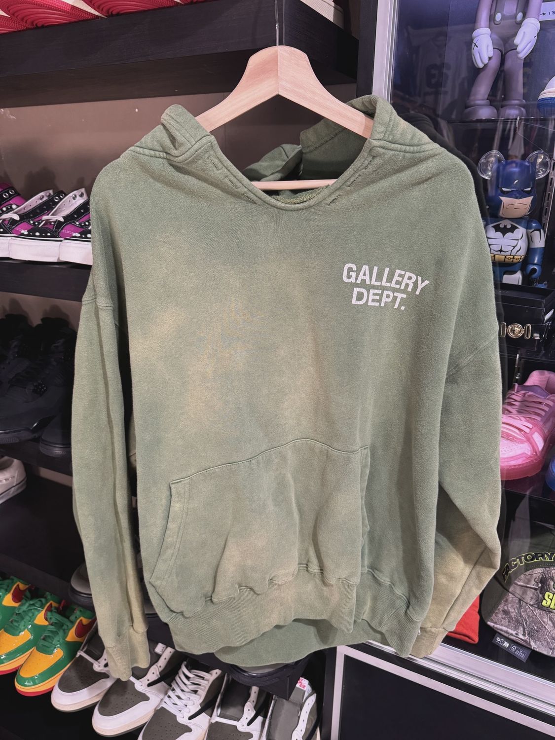 Gallery dept green sun faded hoodie S • Pre-Owned [4365]
