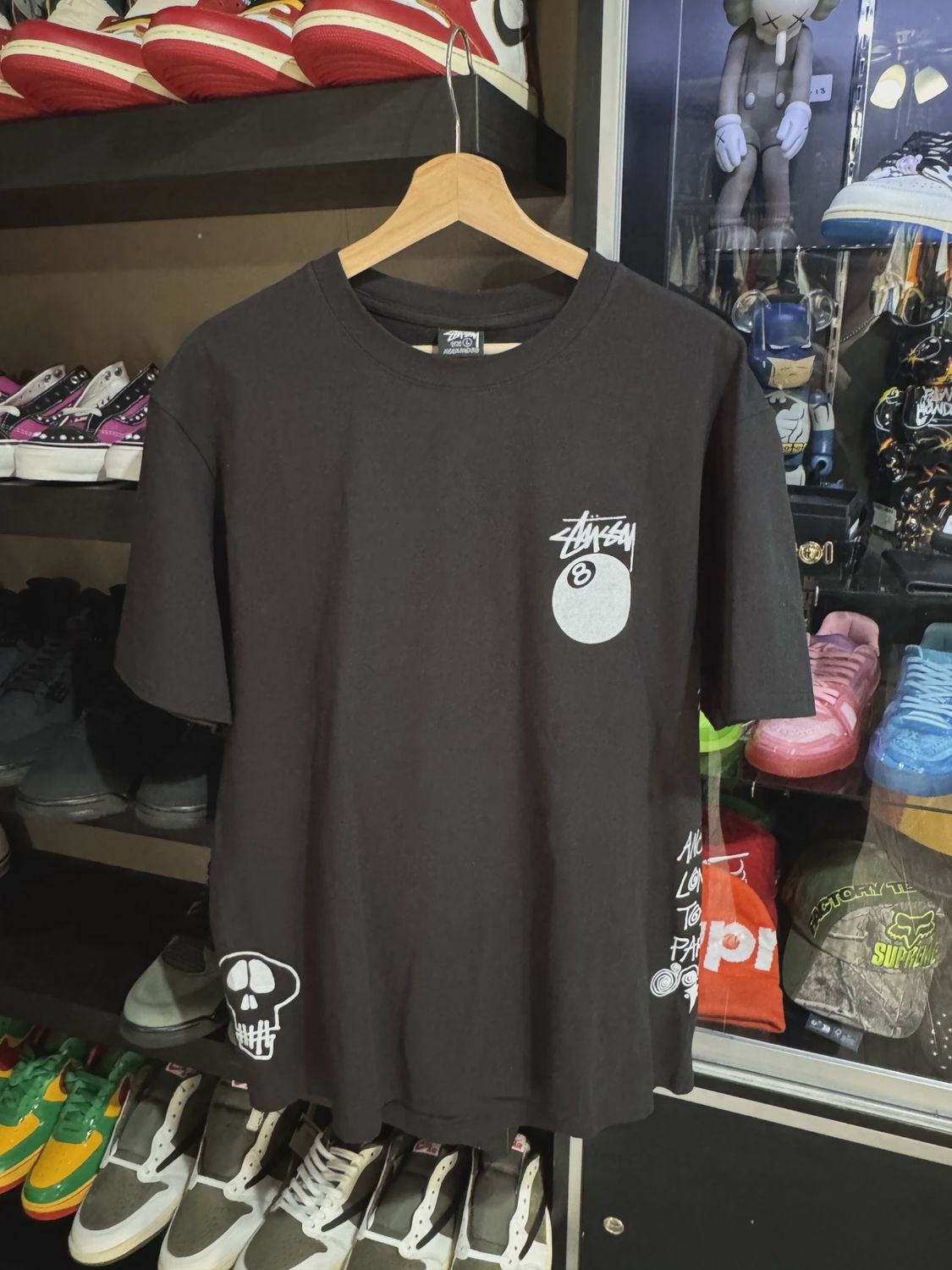 Stussy Black Multi Logo 8 Ball L • Pre-Owned [6107]