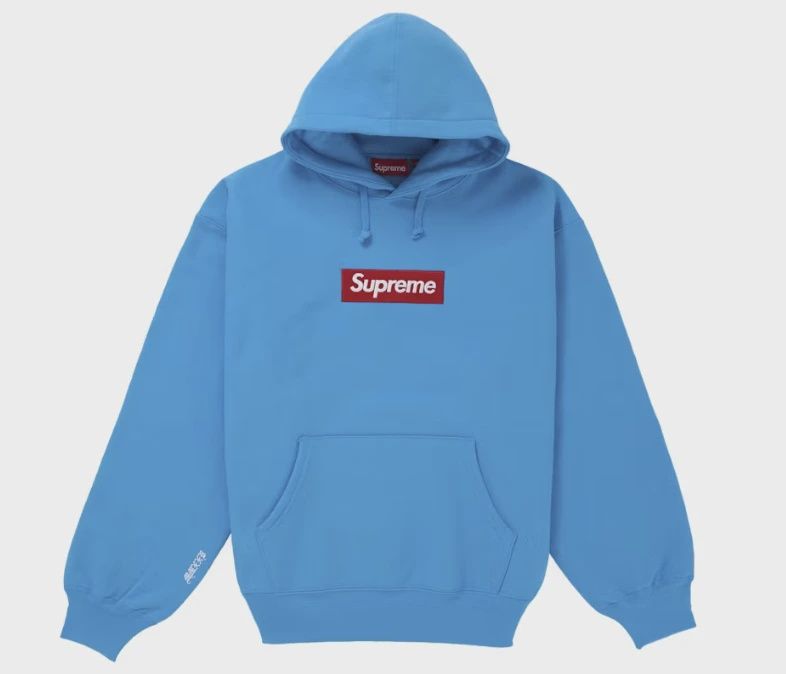 Supreme Box Logo Hooded Sweatshirt (FW25) Cyan • Brand New [6418]