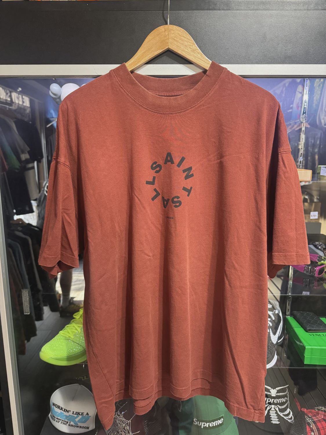 All Saints Center Logo Burnt Orange Tee XL • Pre-Owned [8577]