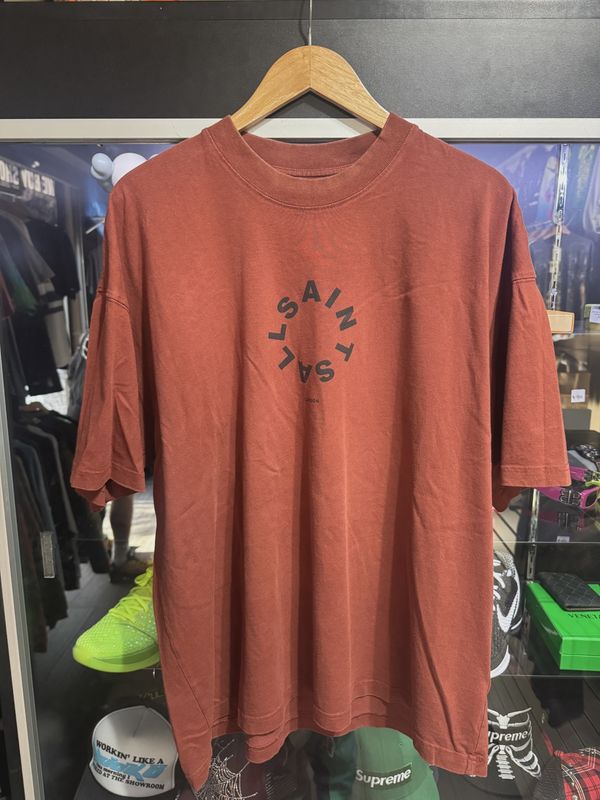 All Saints Center Logo Burnt Orange Tee XL • Pre-Owned [8577]