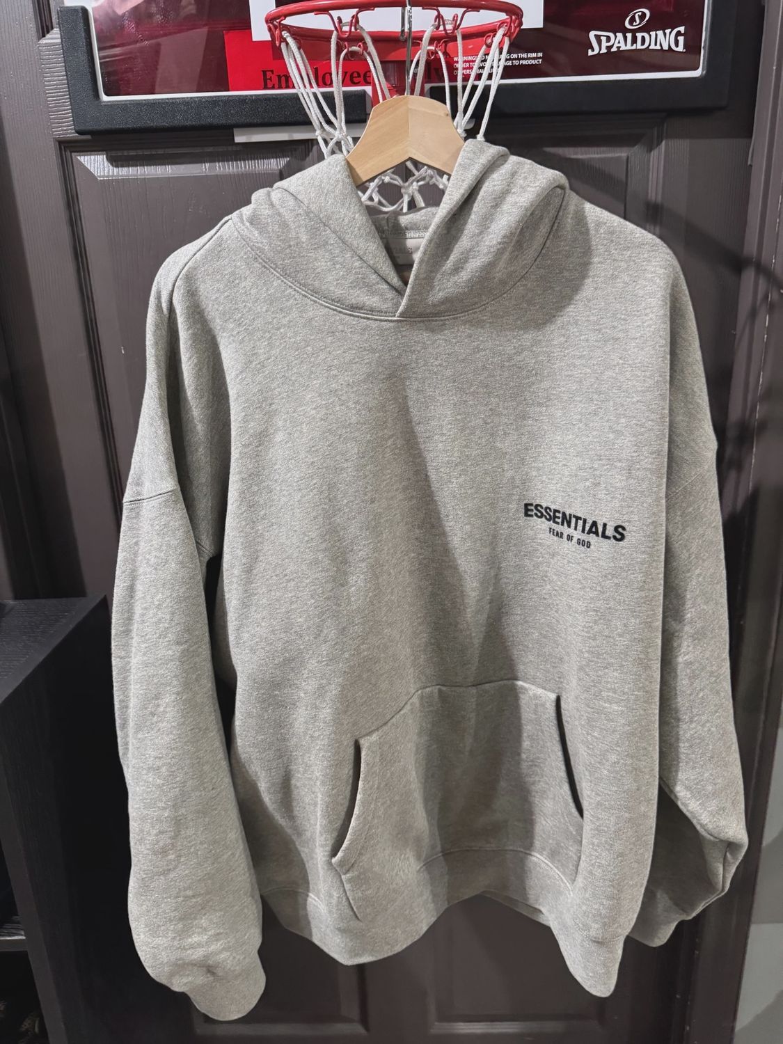 Fear of God Essentials Fleece Hoodie (FW24) Heather Gray sz L • Pre-Owned [1545]