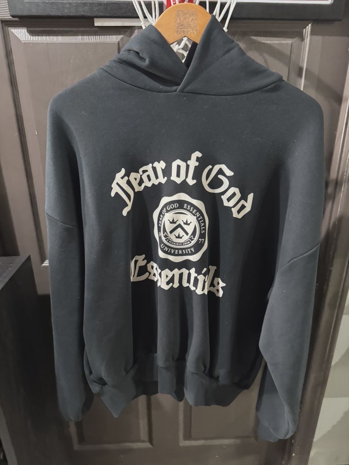 Fear of God Essentials Heavy Fleece Vintage Shrunken Hoodie L • Brand New [0229]