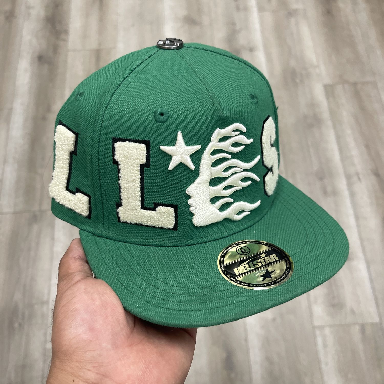 Hellstar Baseball Fitted Hat &#39;Green&#39; - Pre-Owned, Accessory Size: 7 1/8, Product Condition: Pre-Owned