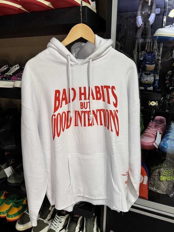 VLONE x NAV Bad Habits White Hoodie / XL - Pre Owned [6462]