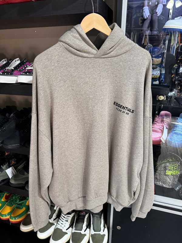 Fear of God Essentials Fleece Hoodie Heather Gray / L - Brand New [3494]