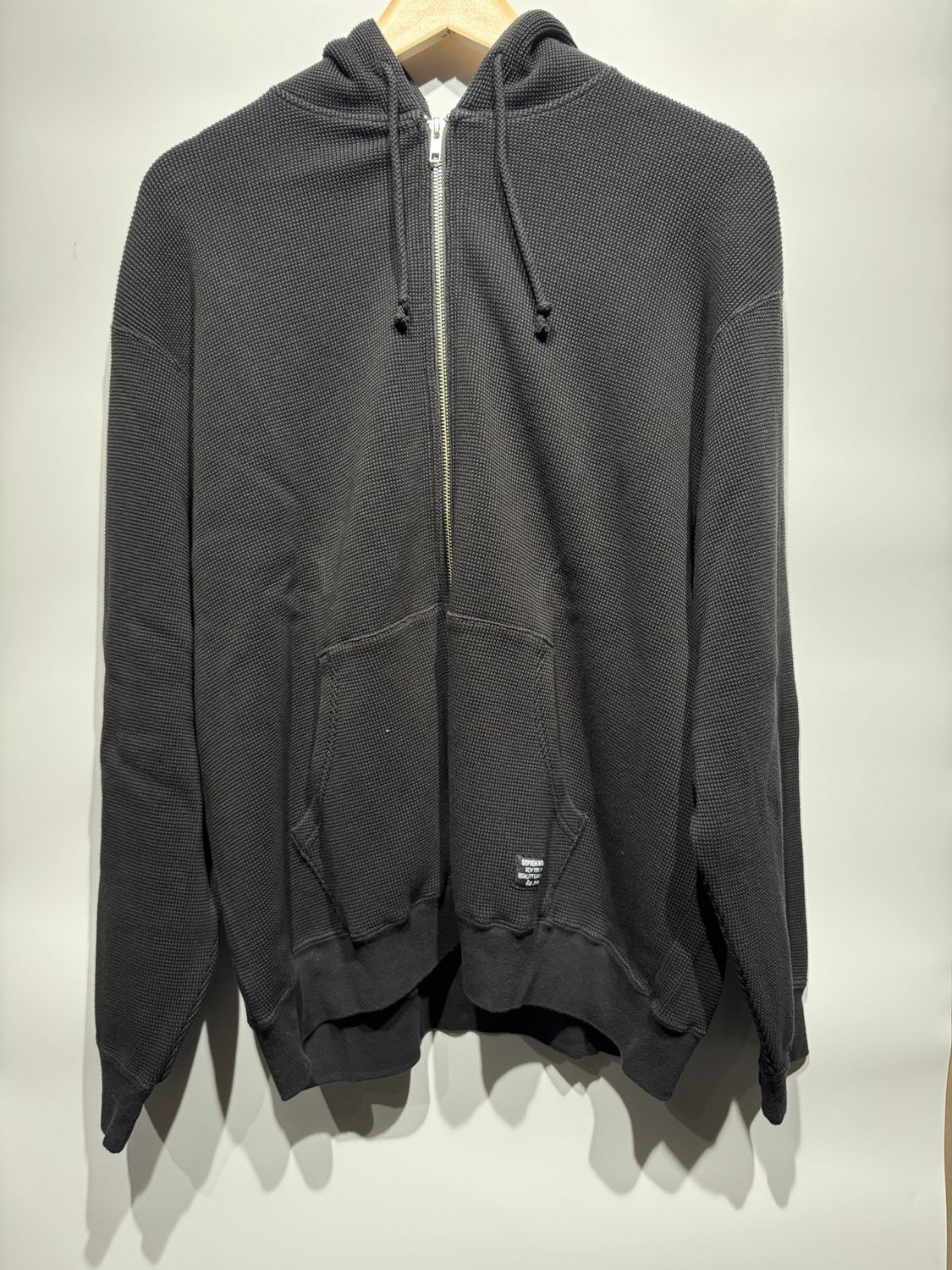 Supreme Hooded Zip Up Thermal (SS25) Black / L - Brand New [4832]