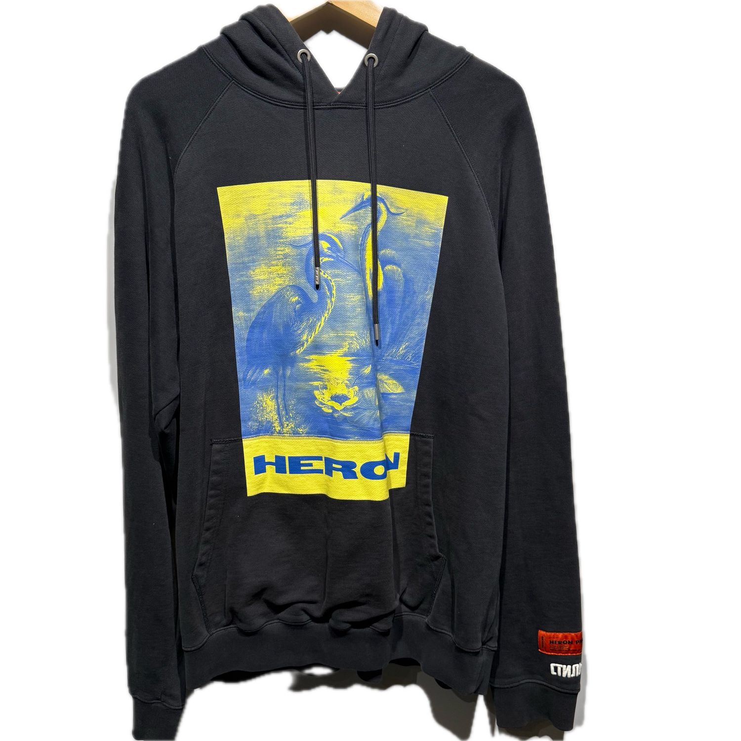 Heron Preston Black Hoodie Heron Image / L - Pre Owned [3939], Clothing Size: L, Product Condition: Pre-Owned