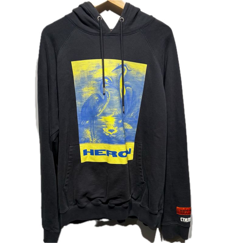 Heron Preston Black Hoodie Heron Image / L - Pre Owned [3939]