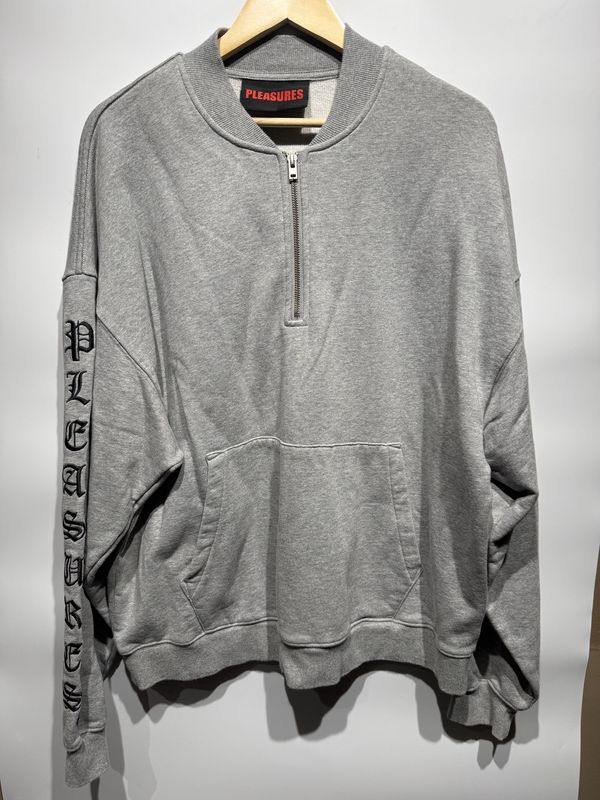 Pleasures OE 1/4 Zip Grey Melange / L - Pre Owned [6949]