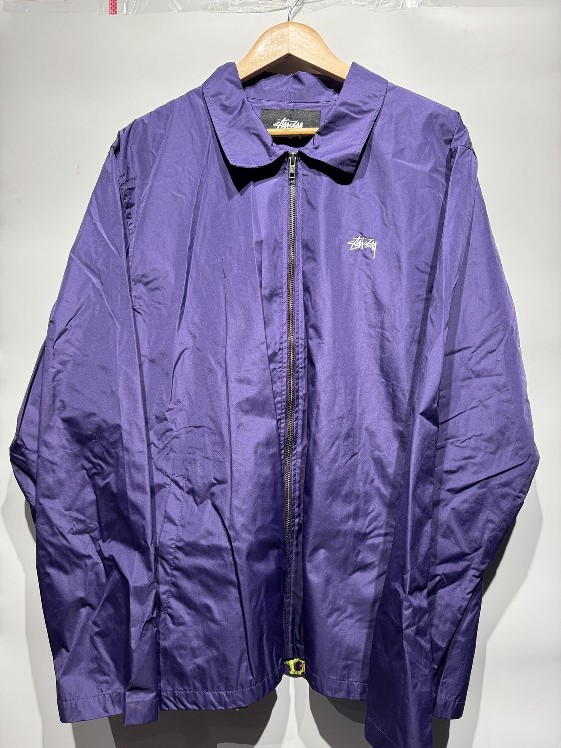 Stussy Leopard Panel Jacket Purple / XL - Pre Owned [4959], Clothing Size: XL, Product Condition: Pre-Owned