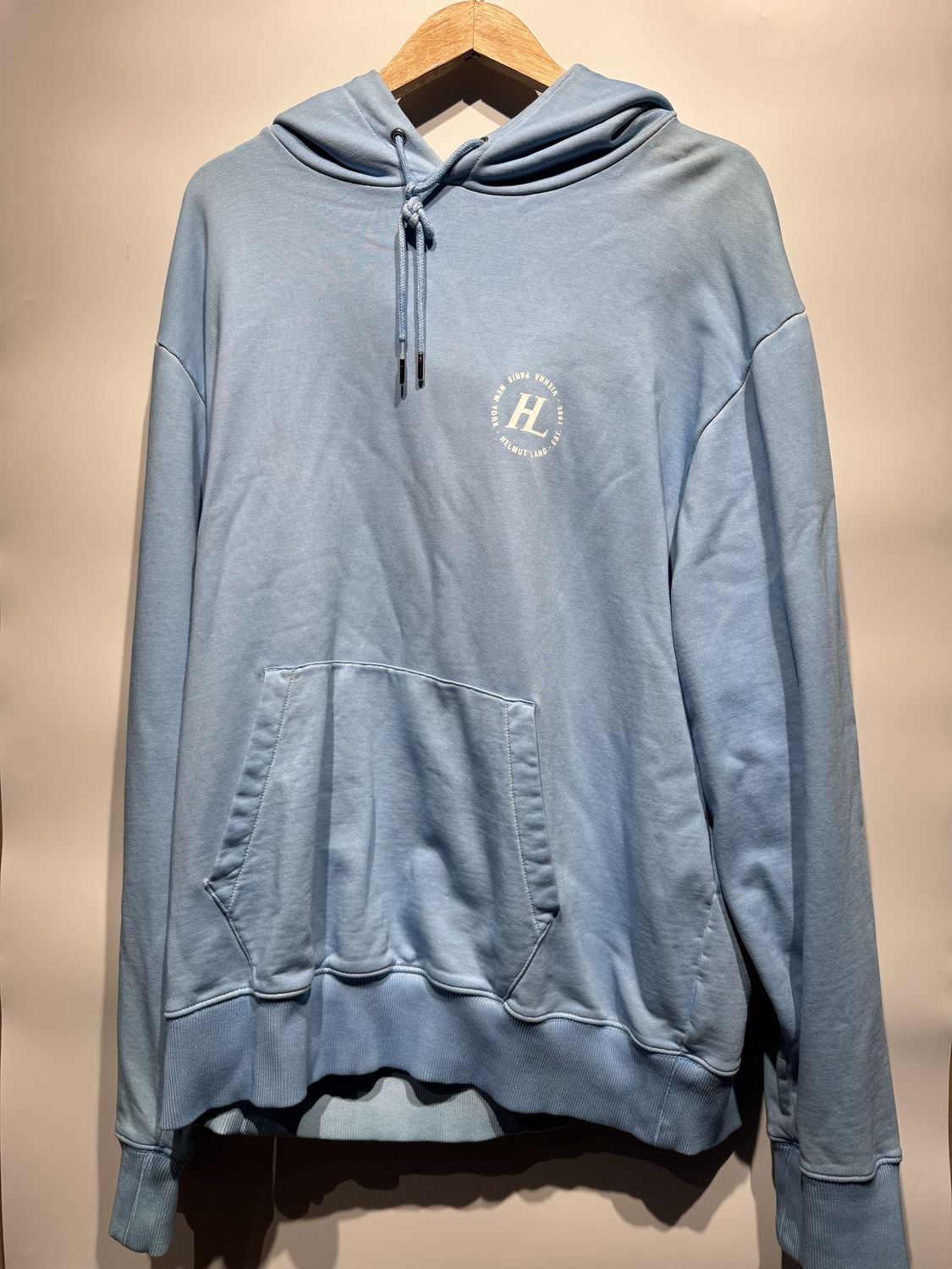 Helmut Lang Baby Blue Pullover Hoodie / XL - Pre Owned [6130], Clothing Size: XL, Product Condition: Pre-Owned