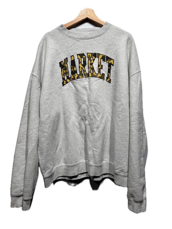 Market Studios Camo Logo Grey Crewneck / XXL - Pre Owned [4524]