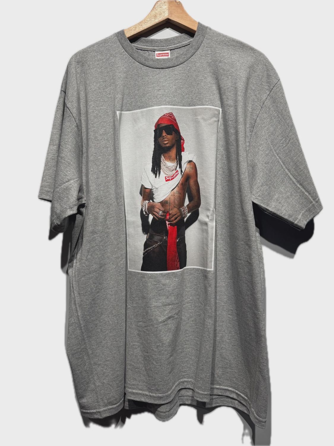Supreme Playboi Carti Tee Heather Grey • Pre-Owned [5787]