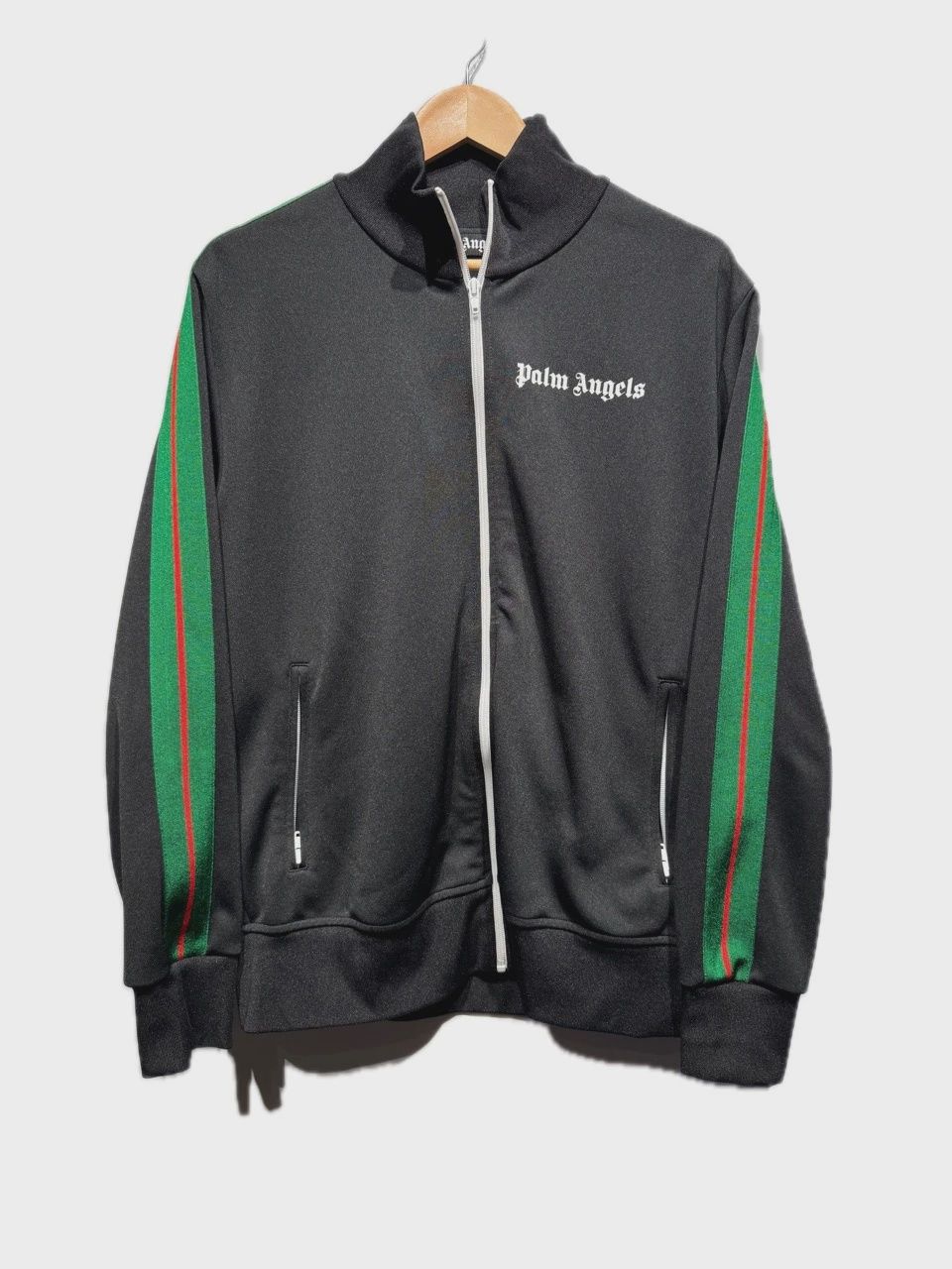Palm Angels Black Green/Red Zip Up Jacket size XL • Pre-Owned [8658]