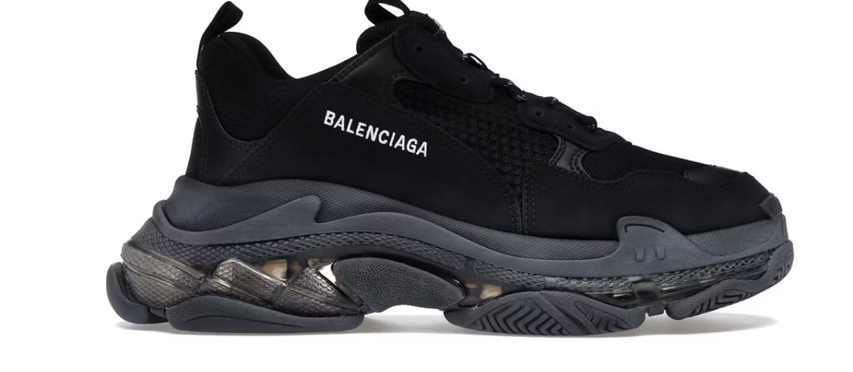 Balenciaga Triple S Clear Sole Black - Pre-Owned, Product Condition: Pre-Owned, Shoe Size: US M 10