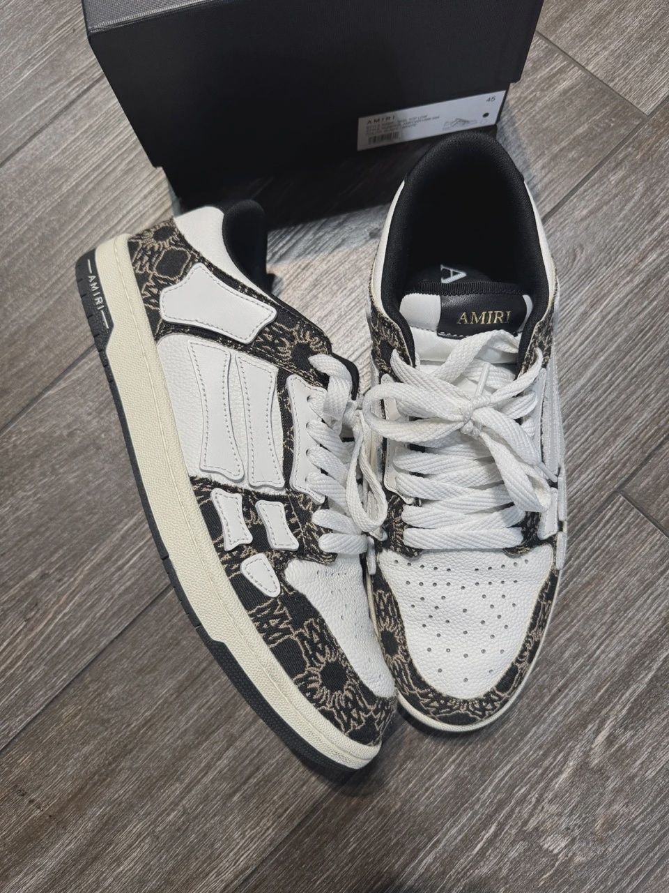 AMIRI Skel Top Low Black White • Pre-Owned [9820]