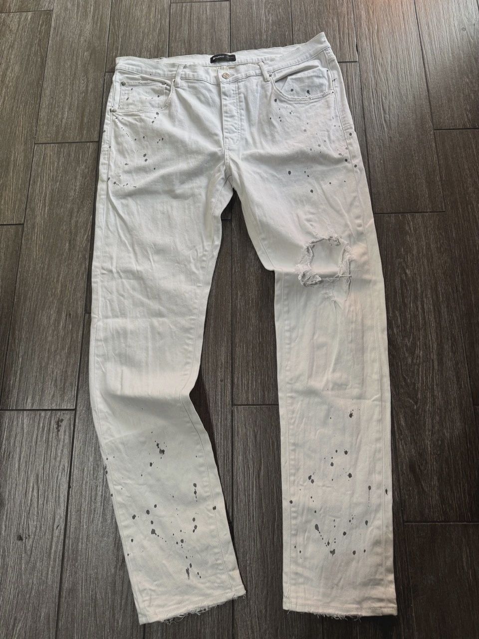 Purple white jeans size 40 • Pre-Owned [4989]