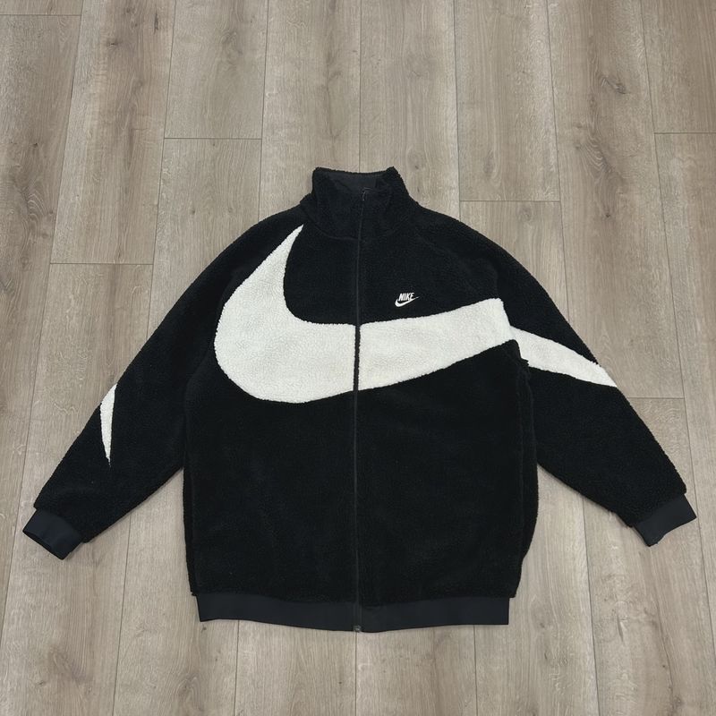 Nike Big Swoosh Reversible Boa Jacket 'Black' • Pre-Owned [3893]