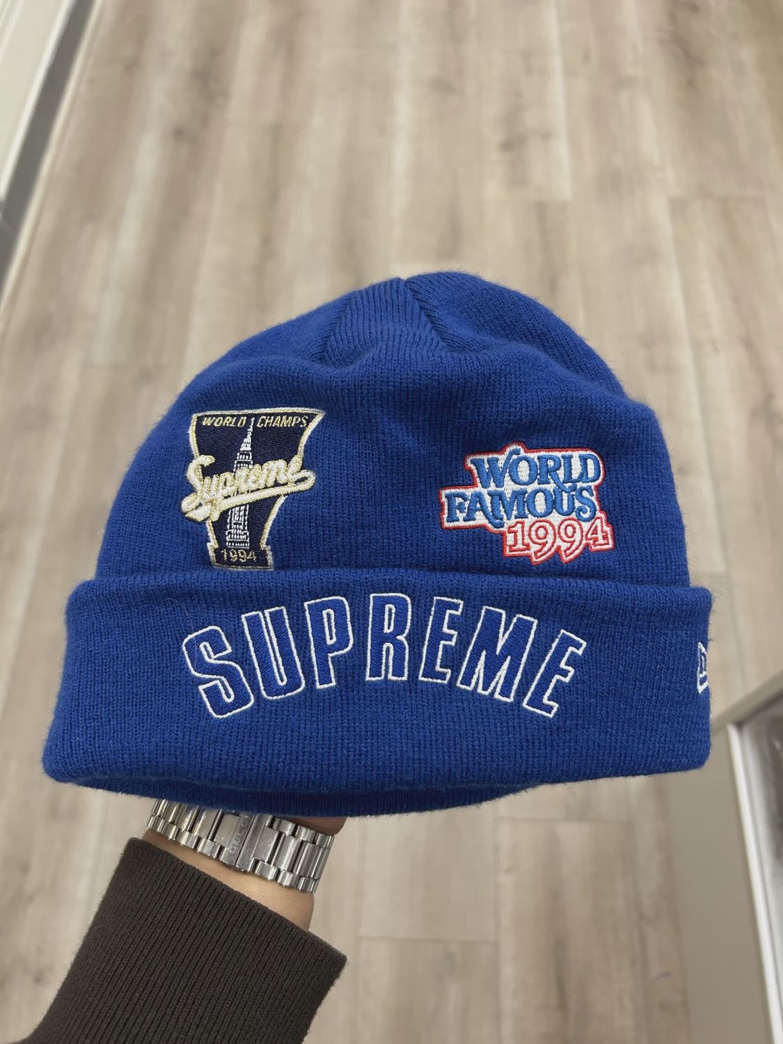 Supreme New Era Championship Beanie Royal • Pre-Owned [6401]