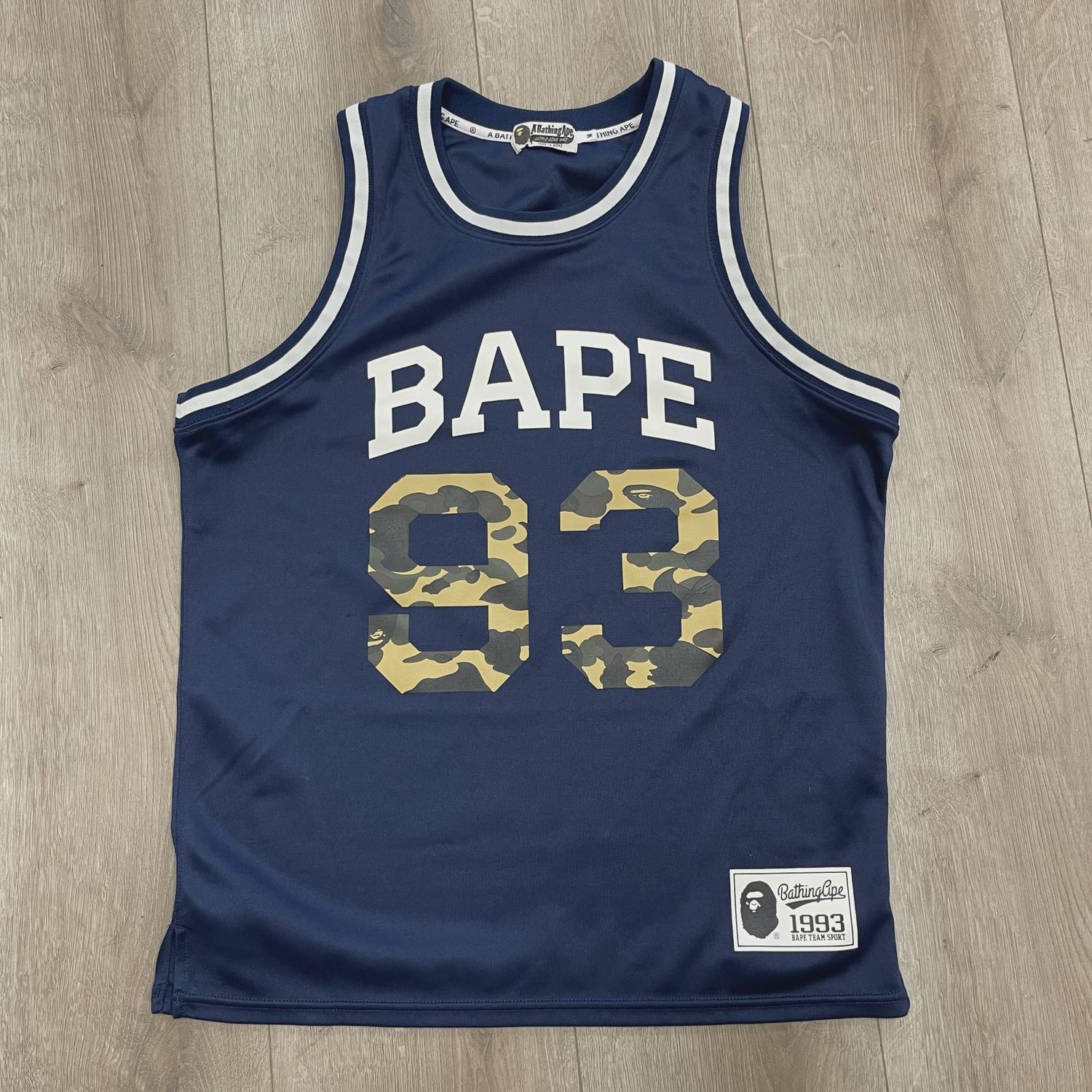 SS19 BAPE Basketball Tank Top Navy • Pre-Owned [5592]