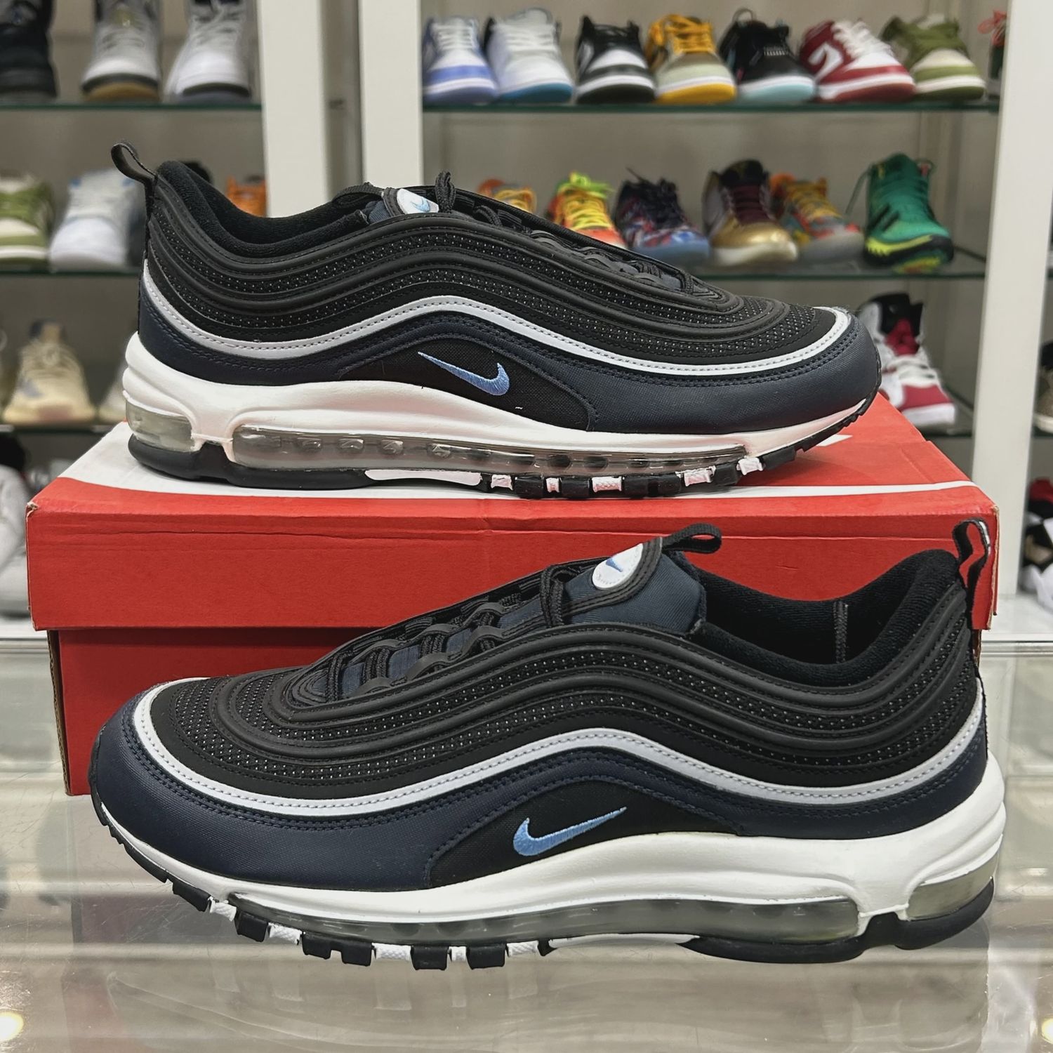 Nike Air Max 97 Black Dark Obsidian University Blue • Pre-Owned [5059]