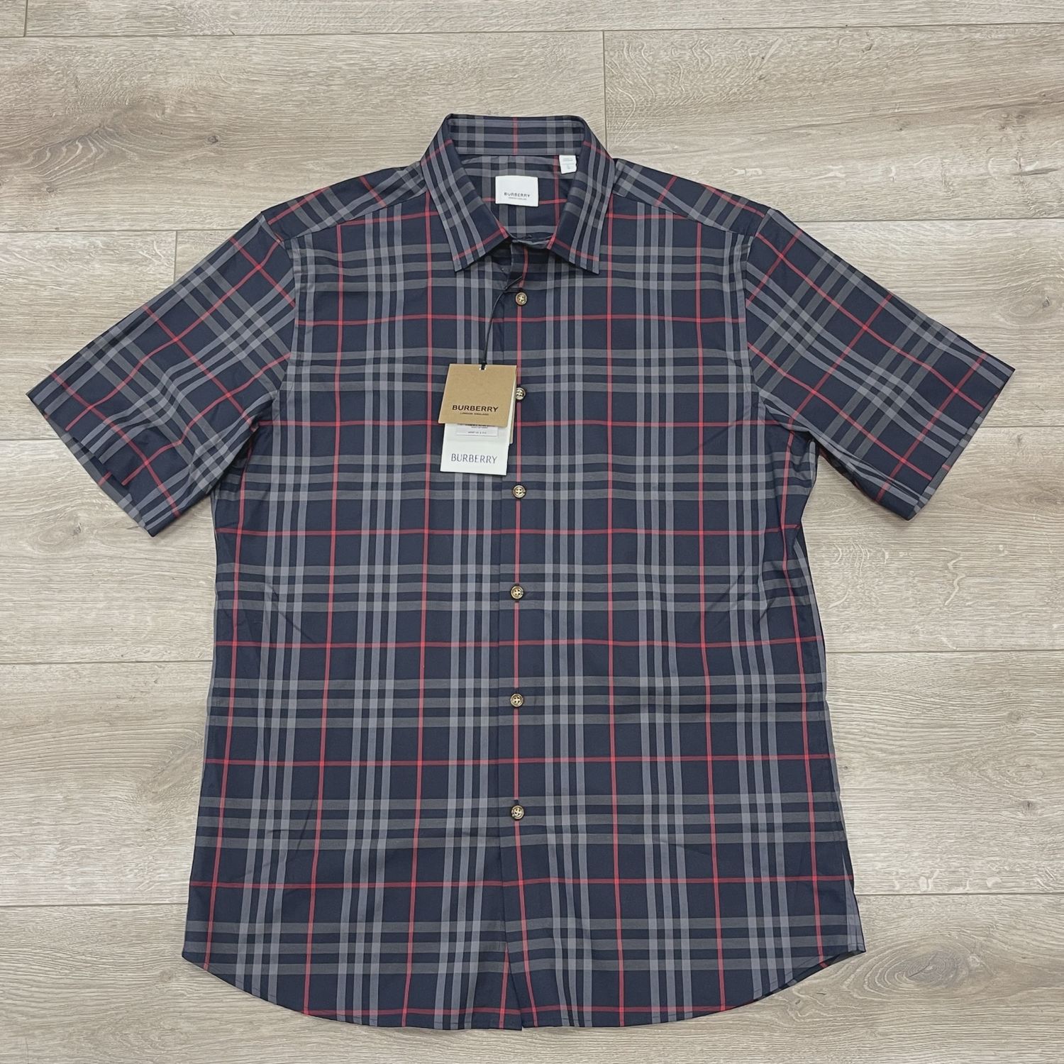 BURBERRY button up Blue / Red • Brand New [8552]
