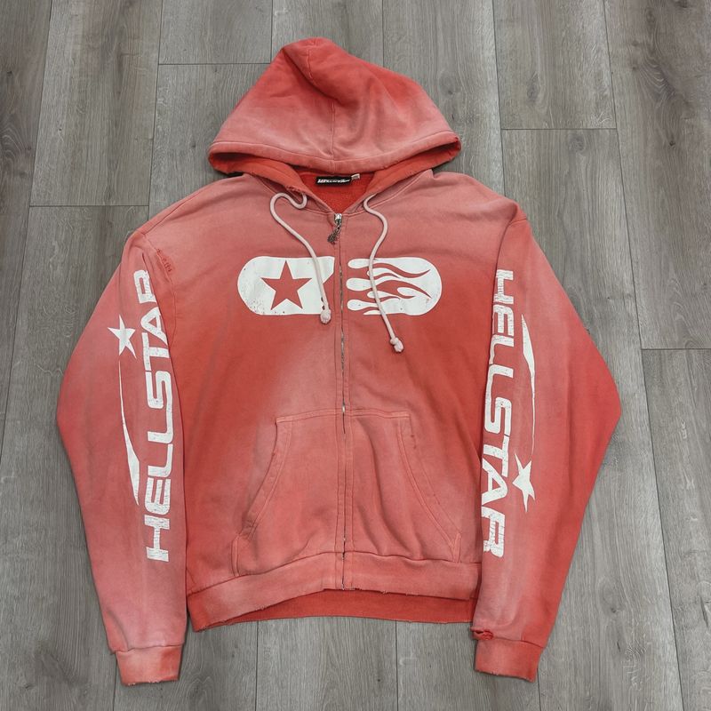 Hellstar Studios Zip Hoodie 'Red' • Pre-Owned [8572]