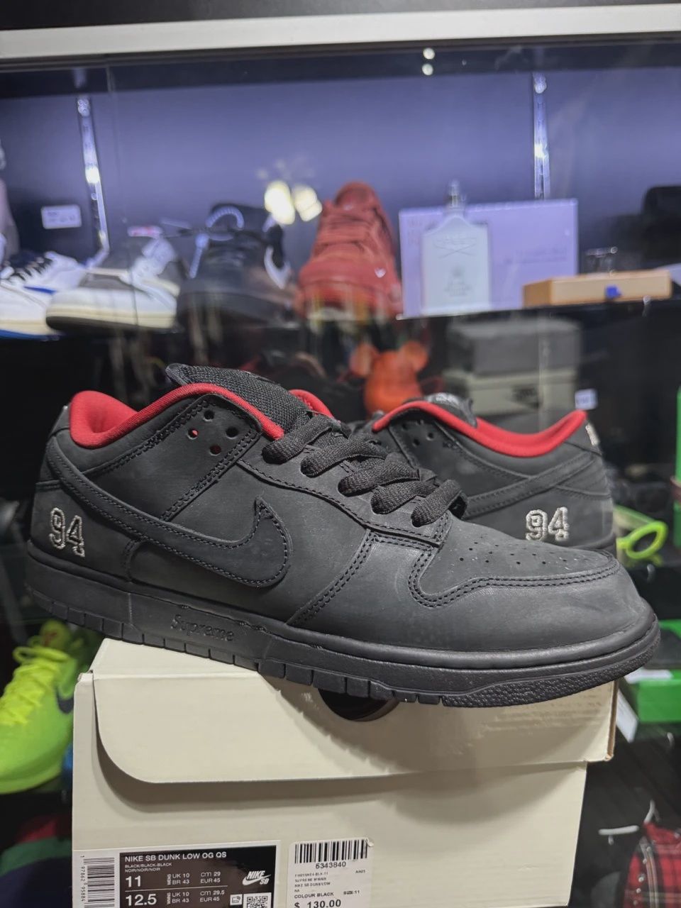Nike SB Dunk Low Supreme 94 Black • Pre-Owned [4544]