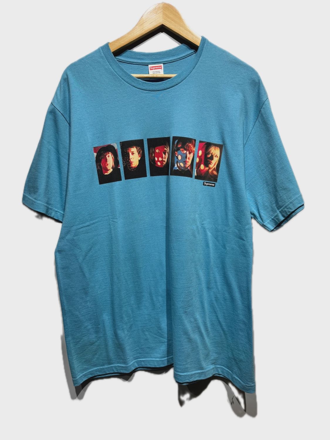 Supreme The Velvet Underground &amp; Nico Tee Light Slate size Large • Pre-Owned [8165]